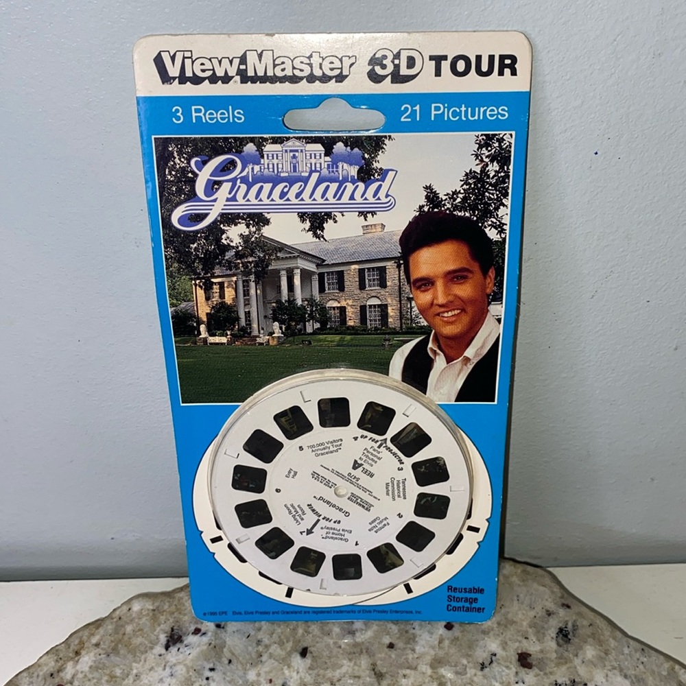 Vintage 1995 View-Master 3-D Tour Graceland Elvis Presley Reel Cards-Sealed